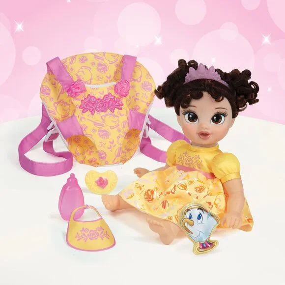Disney Princess Belle Baby Doll Deluxe With Tiara, Carrier, Plush